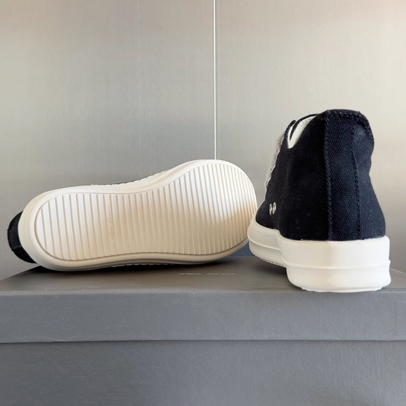 Baskets basses en toile noire Rick Owens