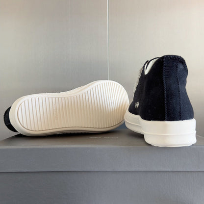 Baskets basses en toile noire Rick Owens