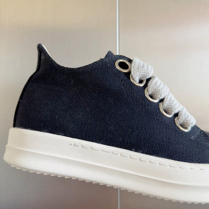 Baskets basses en toile noire Rick Owens