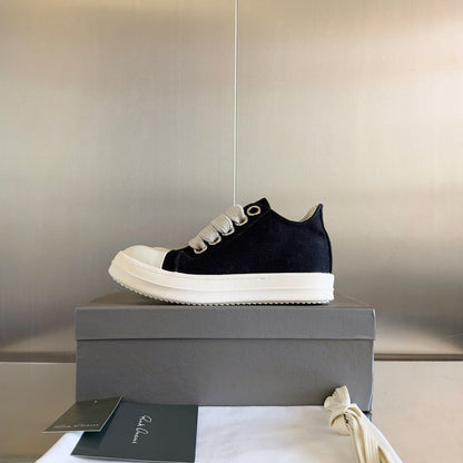 Baskets basses en toile noire Rick Owens