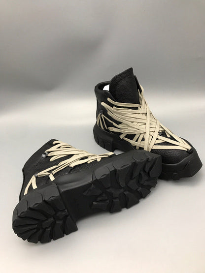 Baskets montantes noires Rick Owens avec brides beiges