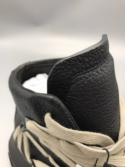 Baskets montantes noires Rick Owens avec brides beiges