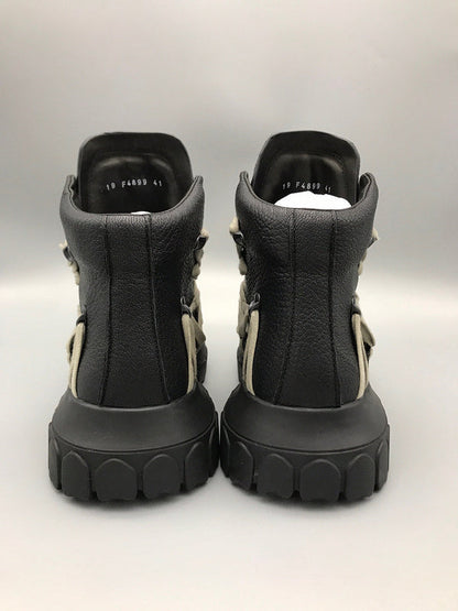 Baskets montantes noires Rick Owens avec brides beiges