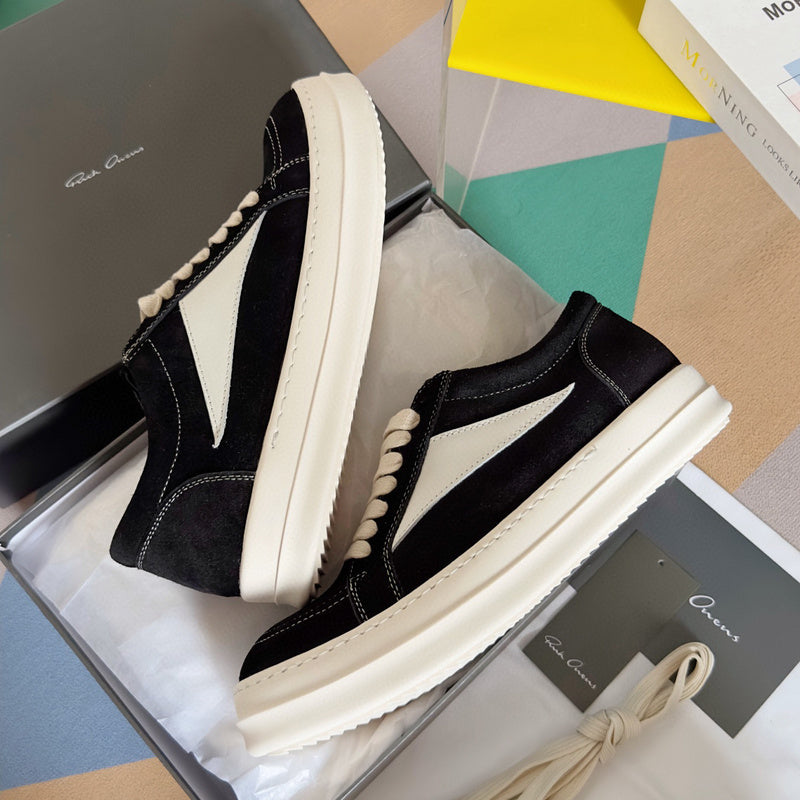 Baskets basses en daim noir Rick Owens