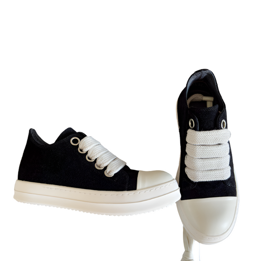 Baskets basses en daim noir Rick Owens