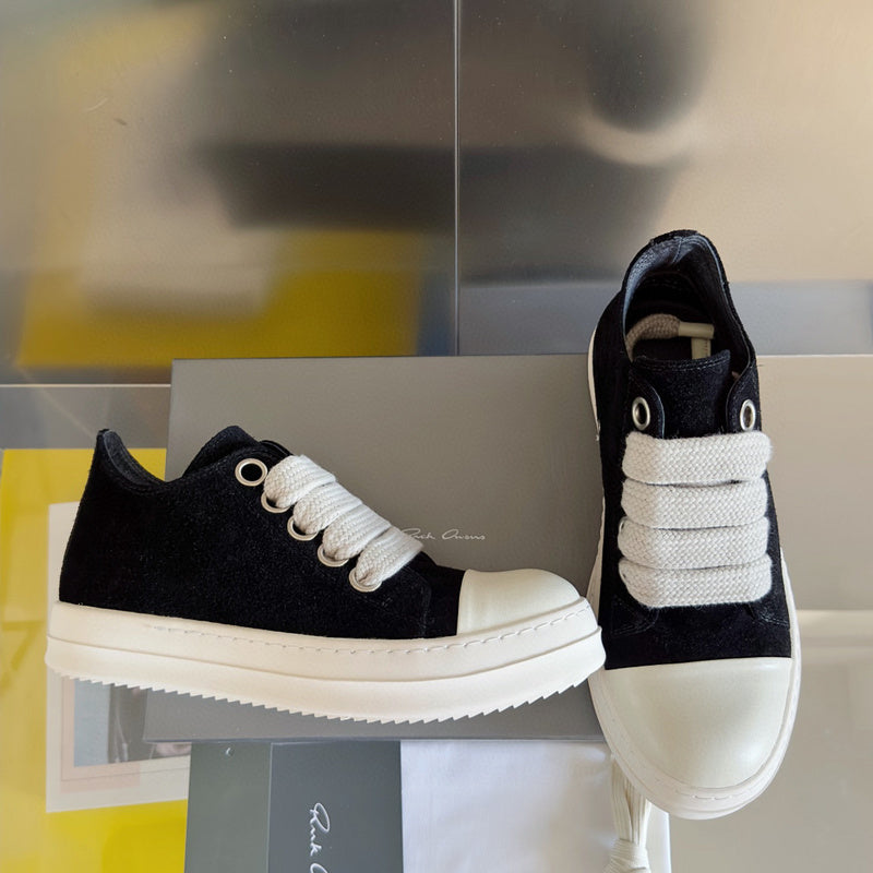 Baskets basses en daim noir Rick Owens