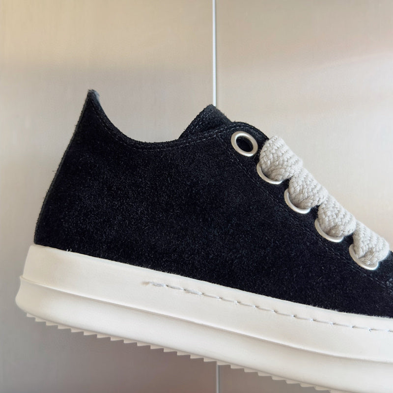 Baskets basses en daim noir Rick Owens