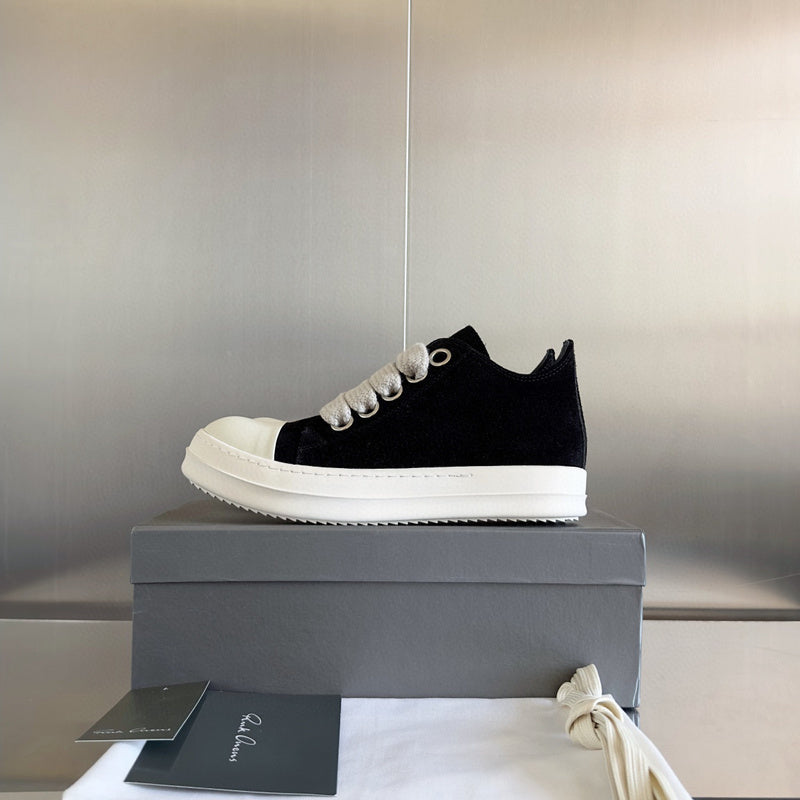 Baskets basses en daim noir Rick Owens
