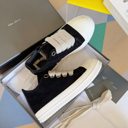 Baskets basses en daim noir Rick Owens