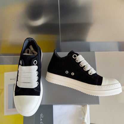 Baskets basses en daim noir Rick Owens