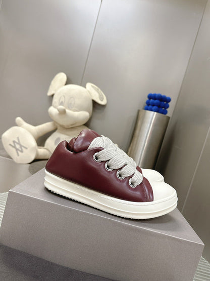 Baskets basses bordeaux Rick Owens