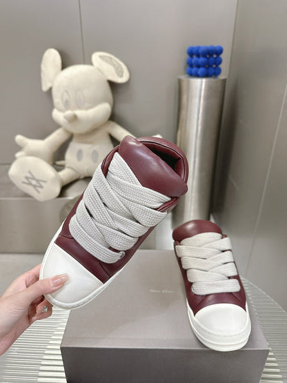 Baskets basses bordeaux Rick Owens