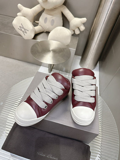 Baskets basses bordeaux Rick Owens