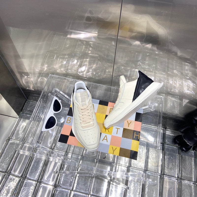 Baskets basses Rick Owens crème et noires