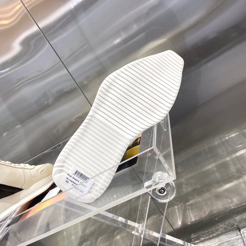 Baskets basses Rick Owens crème et noires