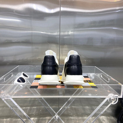 Baskets basses Rick Owens crème et noires