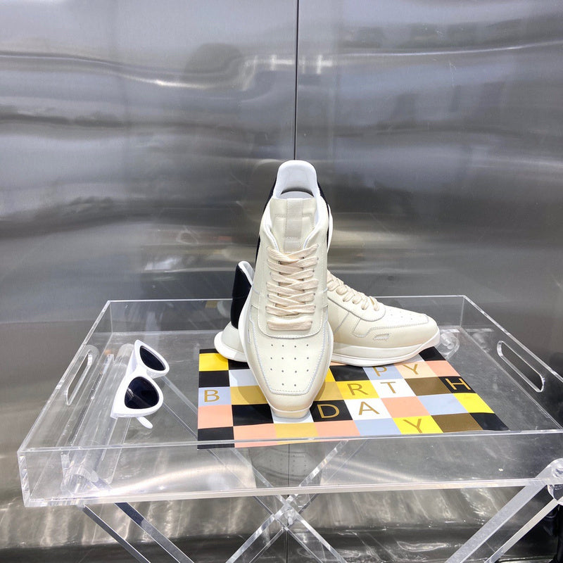 Baskets basses Rick Owens crème et noires