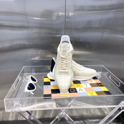 Baskets basses Rick Owens crème et noires