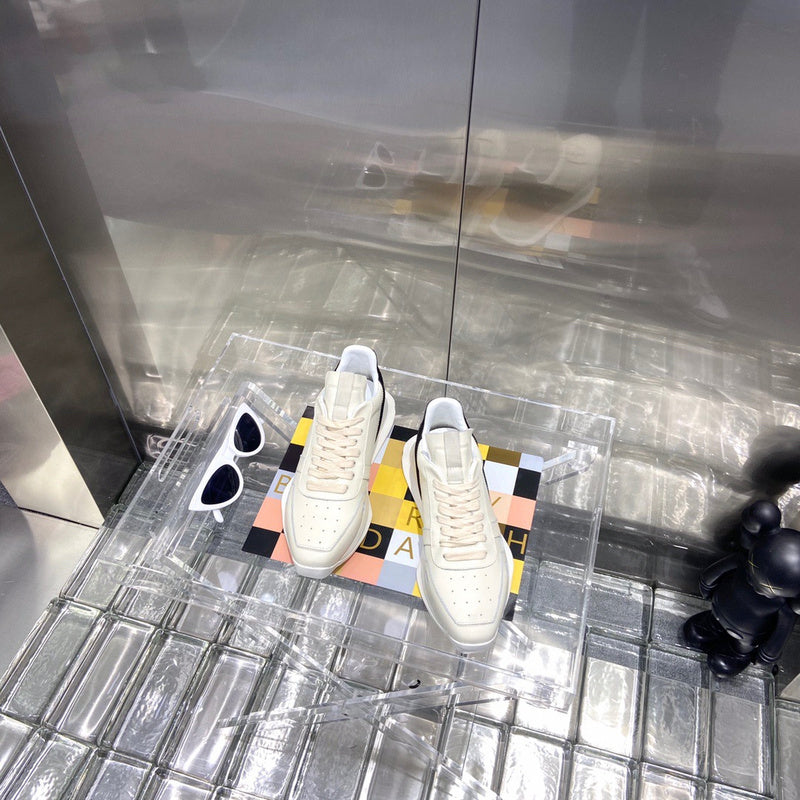 Baskets basses Rick Owens crème et noires