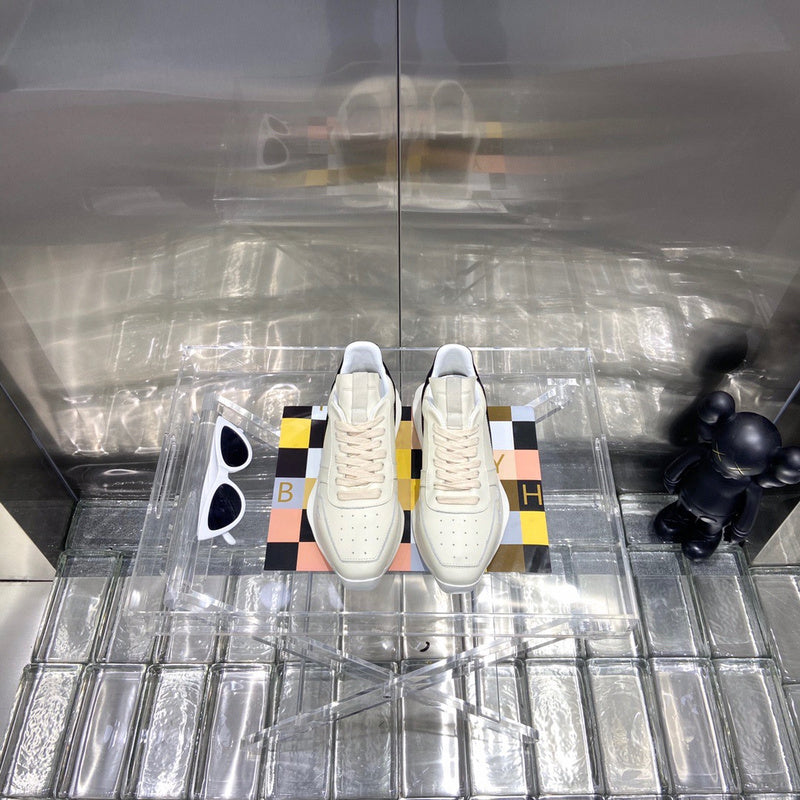 Baskets basses Rick Owens crème et noires