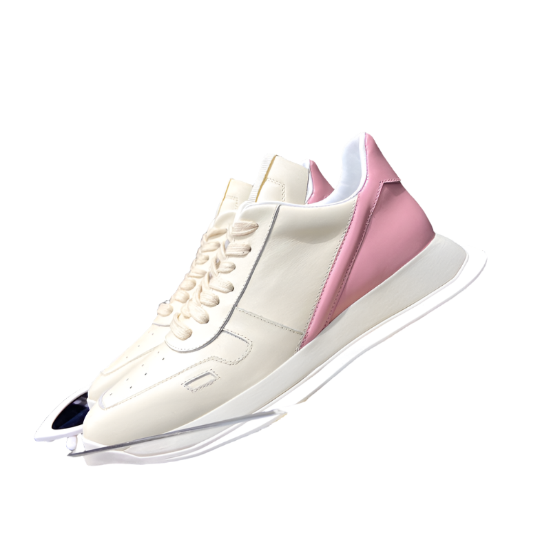 Baskets basses Rick Owens crème et rose