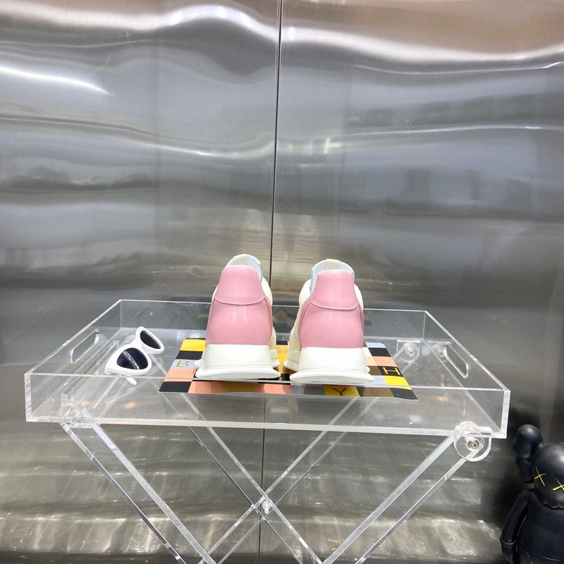 Baskets basses Rick Owens crème et rose