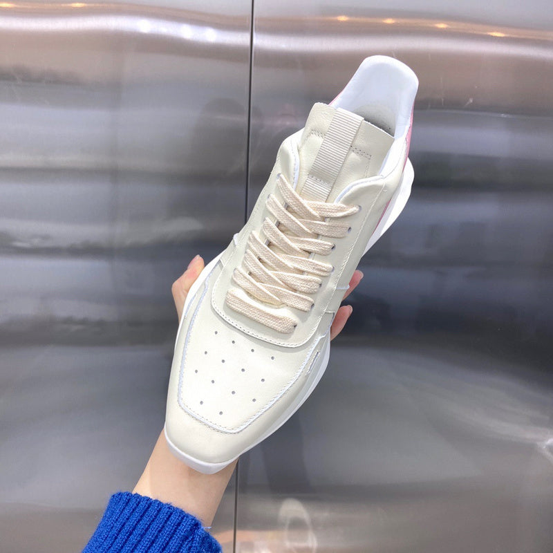 Baskets basses Rick Owens crème et rose