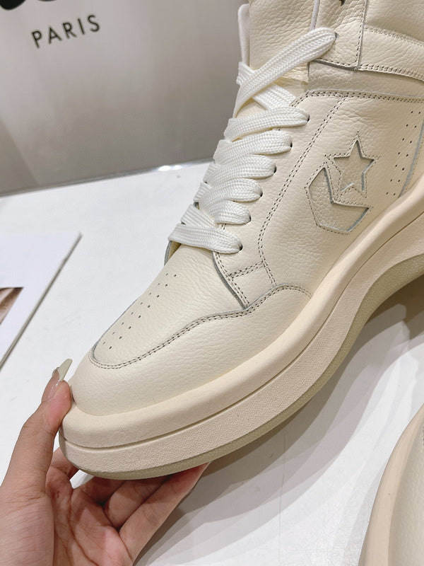 Baskets montantes crème Rick Owens