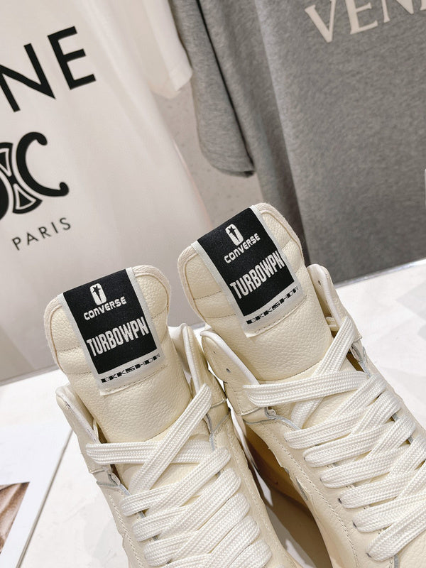 Baskets montantes crème Rick Owens
