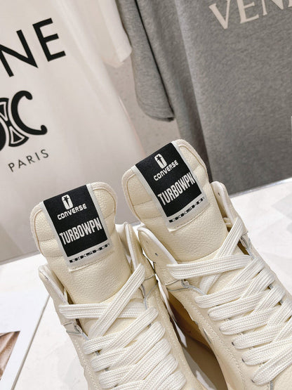 Baskets montantes crème Rick Owens