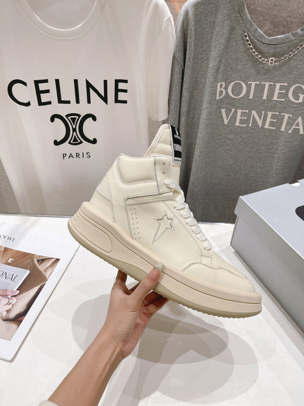 Baskets montantes crème Rick Owens