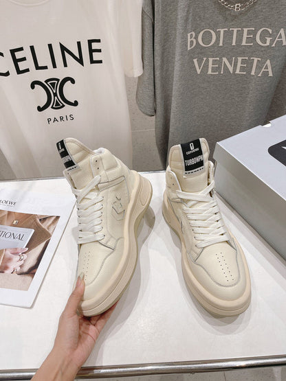 Baskets montantes crème Rick Owens