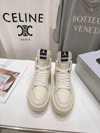 Baskets montantes crème Rick Owens