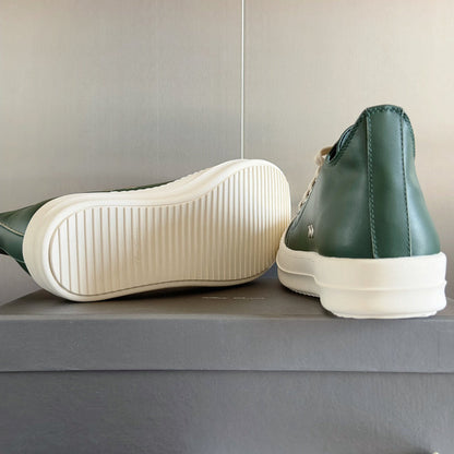 Baskets basses vert foncé Rick Owens