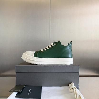 Baskets basses vert foncé Rick Owens