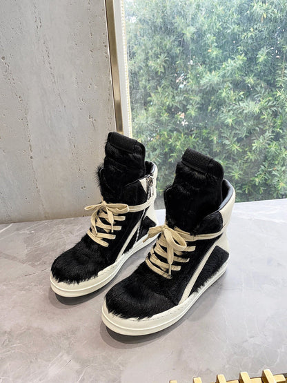 Baskets Rick Owens Geobasket - Poil de poney noir