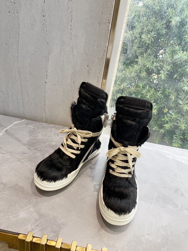 Baskets Rick Owens Geobasket - Poil de poney noir