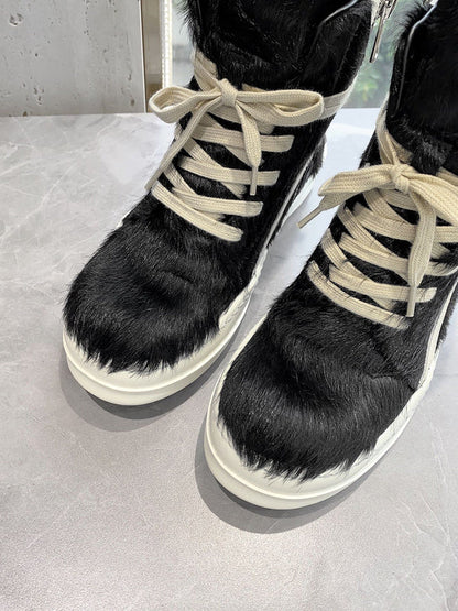 Baskets Rick Owens Geobasket - Poil de poney noir