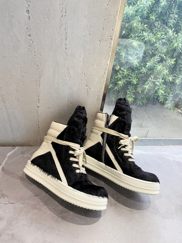 Baskets Rick Owens Geobasket - Poil de poney noir