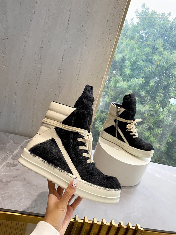 Baskets Rick Owens Geobasket - Poil de poney noir