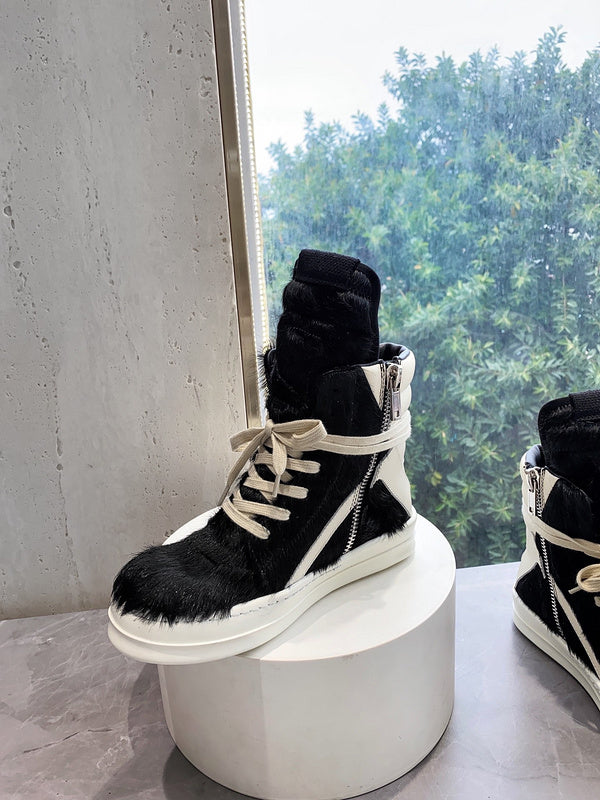 Baskets Rick Owens Geobasket - Poil de poney noir