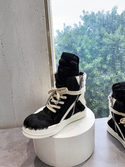 Baskets Rick Owens Geobasket - Poil de poney noir