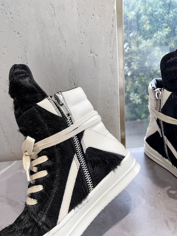 Baskets Rick Owens Geobasket - Poil de poney noir