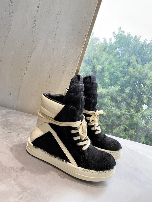 Baskets Rick Owens Geobasket - Poil de poney noir