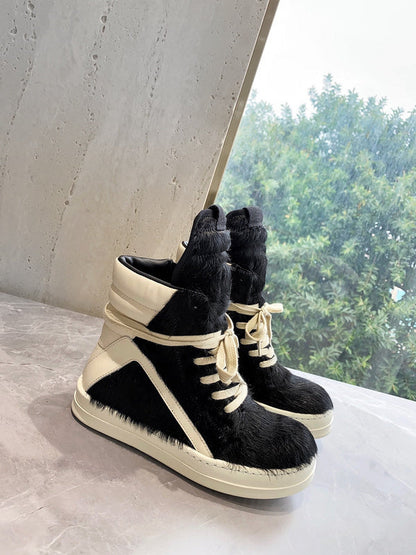 Baskets Rick Owens Geobasket - Poil de poney noir