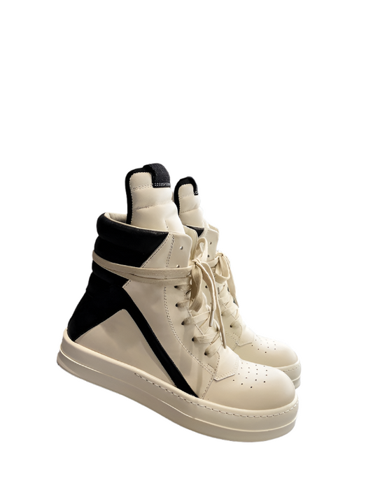 Baskets Rick Owens Geobasket - Crème et Noir
