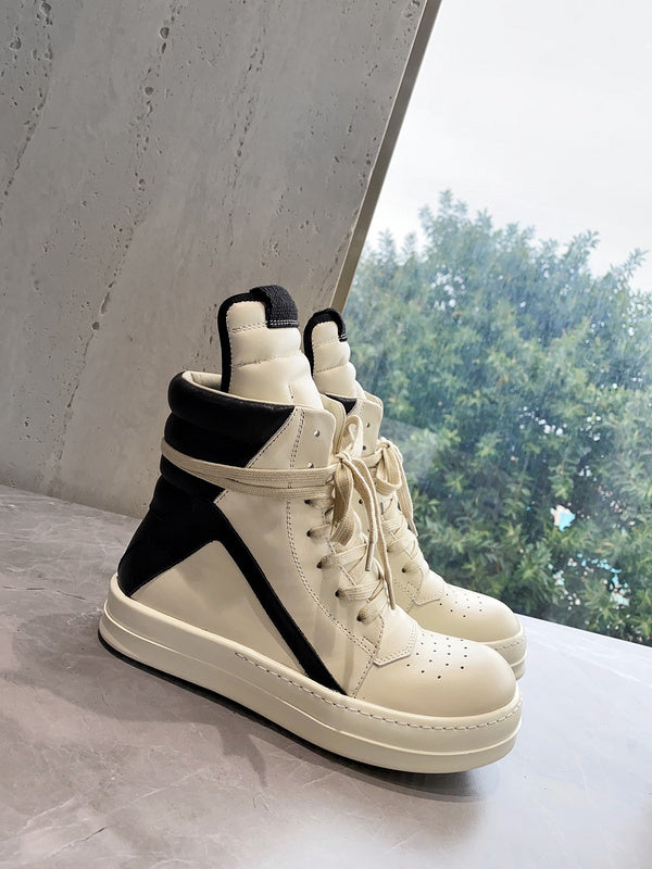 Baskets Rick Owens Geobasket - Crème et Noir