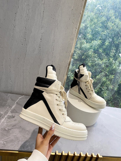 Baskets Rick Owens Geobasket - Crème et Noir