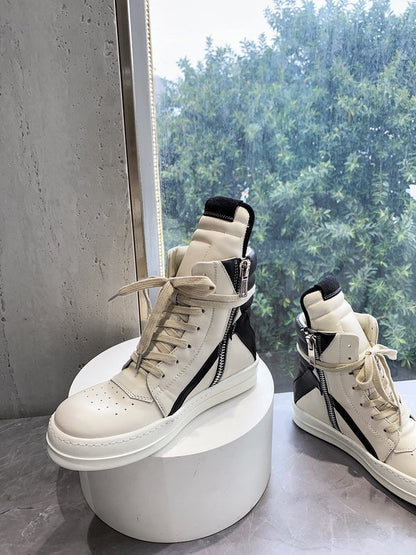 Baskets Rick Owens Geobasket - Crème et Noir