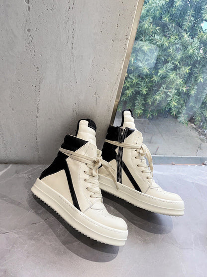 Baskets Rick Owens Geobasket - Crème et Noir